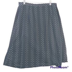 Talbots Petites Navy Blue Swiss Dot Cotton Wrap Skirt Size 14